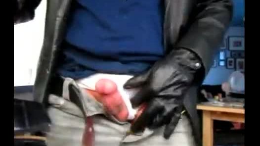 Black nitrile gloves jerk off